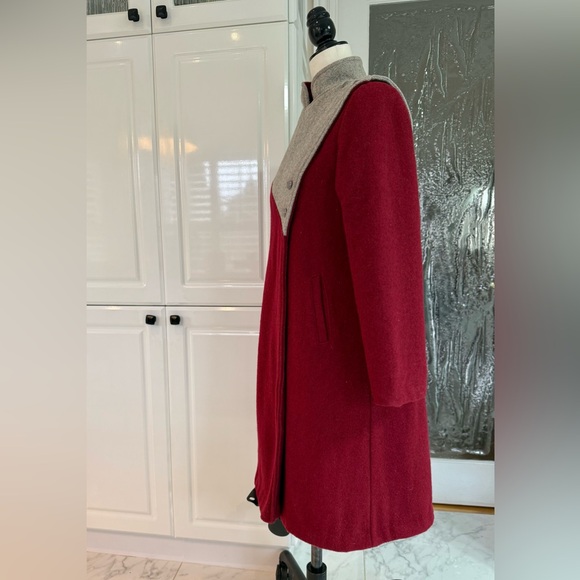 VTG 🇨🇦 Made in Canada 70s Mod Wool Coat Colour Block Contrast Scarf - S - Picture 9 of 15